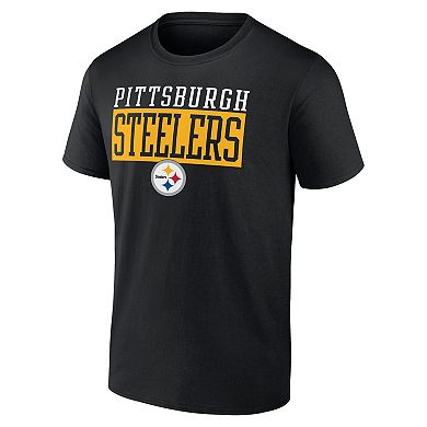 Men's Fanatics Black Pittsburgh Steelers Head to Beat T-Shirt