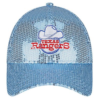 Women's New Era Light Blue Texas Rangers 2024 MLB All-Star Game Allover Sequin 9FORTY Adjustable Hat