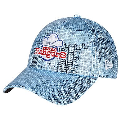 Women's New Era Light Blue Texas Rangers 2024 MLB All-Star Game Allover Sequin 9FORTY Adjustable Hat