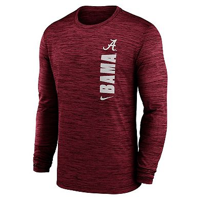 Men's Nike Crimson Alabama Crimson Tide 2024 Sideline Velocity Performance Long Sleeve T-Shirt