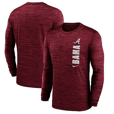 Men's Nike Crimson Alabama Crimson Tide 2024 Sideline Velocity Performance Long Sleeve T-Shirt