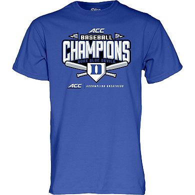 Men's Blue 84 Royal Duke Blue Devils 2024 ACC Baseball Conference Tournament Champions Locker Room T-Shirt