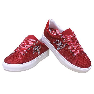 Women's Cuce Red Tampa Bay Buccaneers Team Colored Crystal Sneakers