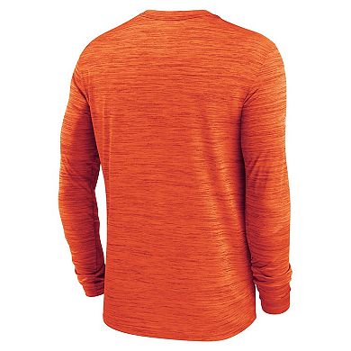 Men's Nike Orange Clemson Tigers 2024 Sideline Velocity Performance Long Sleeve T-Shirt