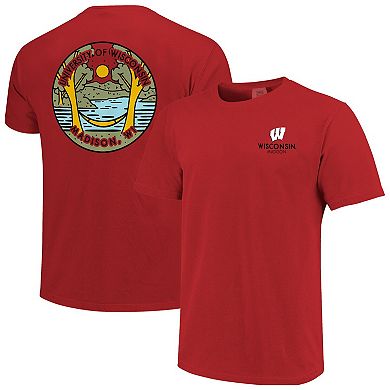 Unisex Red Wisconsin Badgers Scenic Comfort Colors T-Shirt