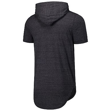 Men's Majestic Threads Black Tampa Bay Rays Tri-Blend Hoodie T-Shirt