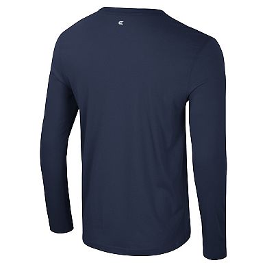 Men's Colosseum Navy Ole Miss Rebels Color Pop Active Blend 2-Hit Long Sleeve T-Shirt
