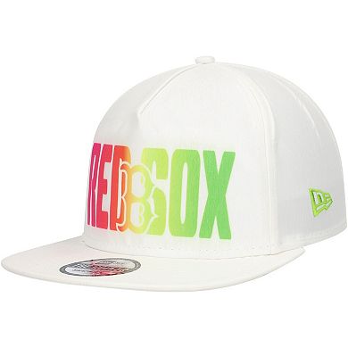 Men's New Era White Boston Red Sox Spring Spectrum Golfer Snapback Hat