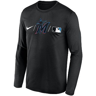 Men's Nike Black Miami Marlins Authentic Collection Team Legend Performance Long Sleeve T-Shirt