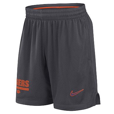 Men's Nike Anthracite Clemson Tigers 2024 Sideline Mesh Shorts