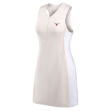 Women's Fanatics White Texas Longhorns Studio Boost Athletic Half-Zip Dress