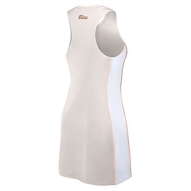 Women's Fanatics White Texas Longhorns Studio Boost Athletic Half-Zip Dress