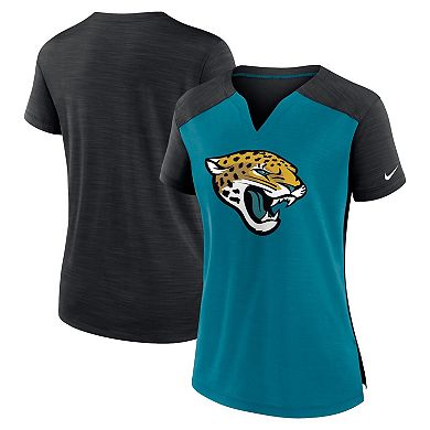Women's Nike Teal/Black Jacksonville Jaguars Impact Exceed Performance Notch Neck T-Shirt