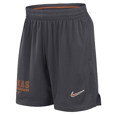 Men's Nike Anthracite Texas Longhorns 2024 Sideline Mesh Shorts