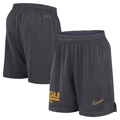 Men's Nike Anthracite LSU Tigers 2024 Sideline Mesh Shorts