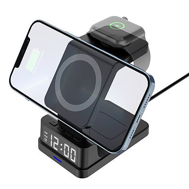 4 In 1 Magnetic Wireless Charger With Alarm Clock