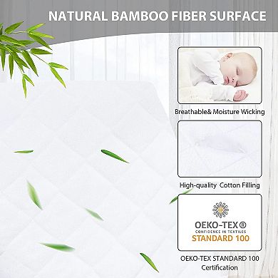 Marcielo 2 Pcs 100% Viscose From Bamboo Waterproof Crib Mattress Protector Sheet