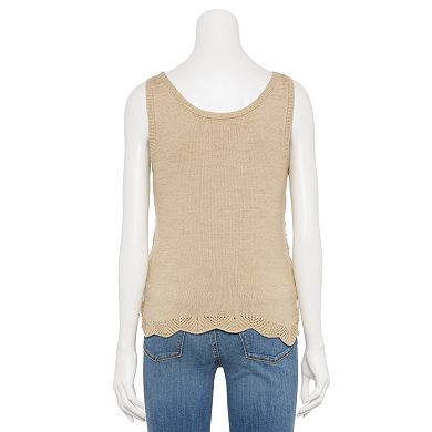 Petite LC Lauren Conrad Scoop Neck Sweater Tank Top