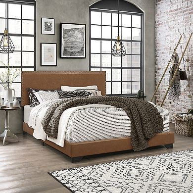 Hillsdale Furniture Willow Nail Head Trim Upholstered Bed Frame