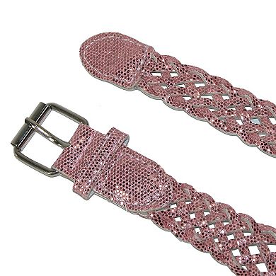 Ctm Girls' Metallic Braided Belt