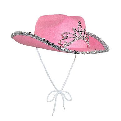 Ctm Girls' Felt Tiara Cowboy Western Hat With Bling