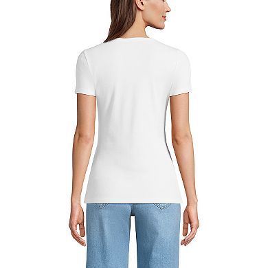 Women's Lands' End Tall Micro Rib Tee