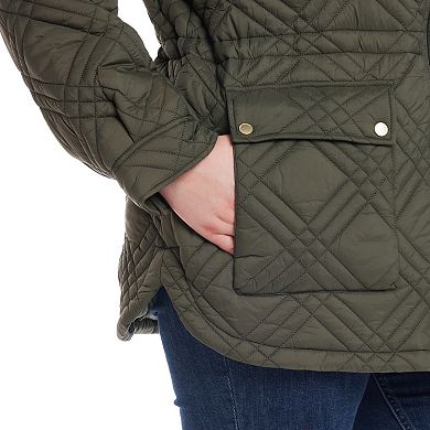 Plus Size Weathercast Knit Collar Quilted Anorak Jacket