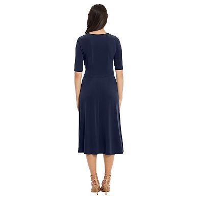 Women's London Times Side Tie Fit & Flare Midi Dress