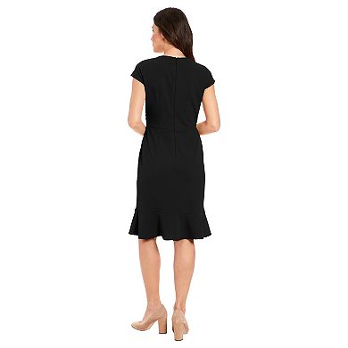 Women's London Times Short Sleeve Ruffle Wrap Dress