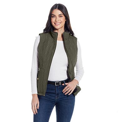 Women's Weathercast Multi Quilted Plush Lined Vest