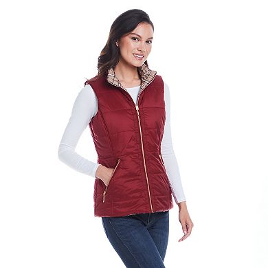 Women's Weathercast Reversible Plaid Quilted Vest