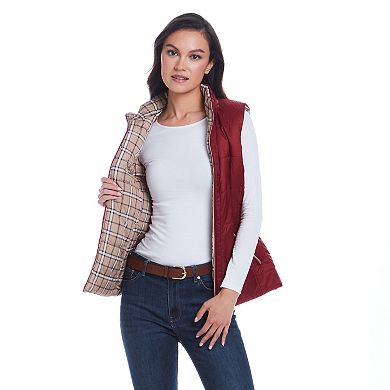 Women's Weathercast Reversible Plaid Quilted Vest