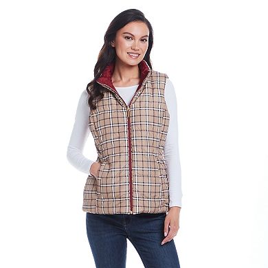 Women's Weathercast Reversible Plaid Quilted Vest