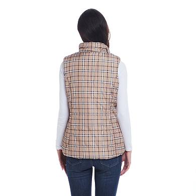 Women's Weathercast Reversible Plaid Quilted Vest