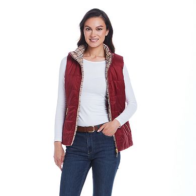 Women's Weathercast Reversible Plaid Quilted Vest