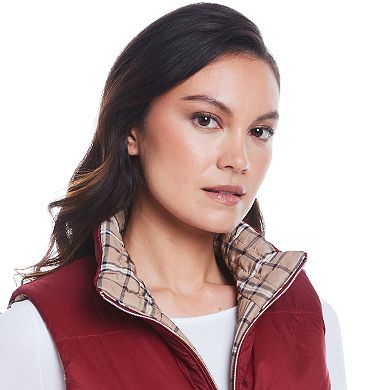 Women's Weathercast Reversible Plaid Quilted Vest