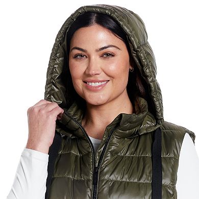 Plus Size Weathercast Hooded Puffer Vest