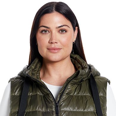 Plus Size Weathercast Hooded Puffer Vest