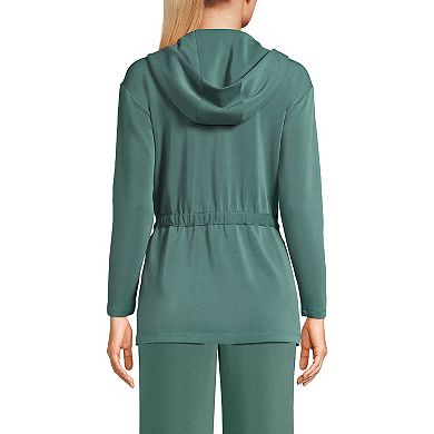 Women's Lands' End Softest Touch Zip-Up Tunic Hoodie Jacket