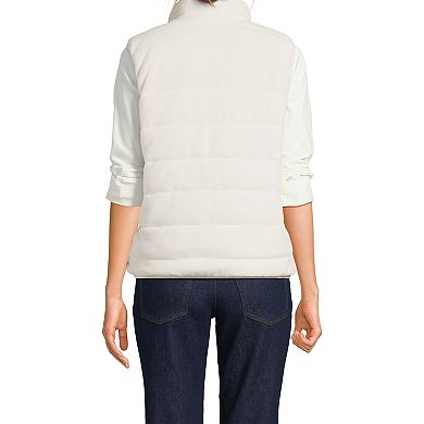 Women's Lands' End Reversible Quilted Fleece Puffer Vest