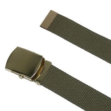 Ctm Kid's Cotton Belt With Brass Military Buckle (pack Of 2 Colors)