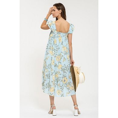August Sky Women's Floral A-line Dress