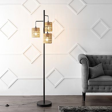 Isla 3-light Mid-century Bohemian Metal/rope Led Floor Lamp