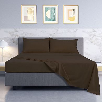 4 Piece Bed Sheet Set, Bedding With Flat Sheet, Fitted Sheet And Pillowcases For Hotel Bedroom