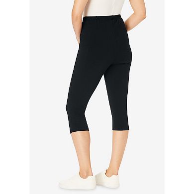 Woman Within Women's Plus Size Petite Pocket Capri Legging