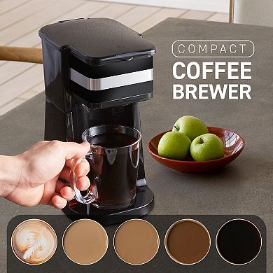 Elite Cuisine Single Serve Personal Coffee Maker with Stainless Steel Travel Mug