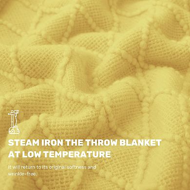 Unikome Super Soft Plush Cozy Knit Woven Blanket With Tassels - Lightweight Decorative Blankets