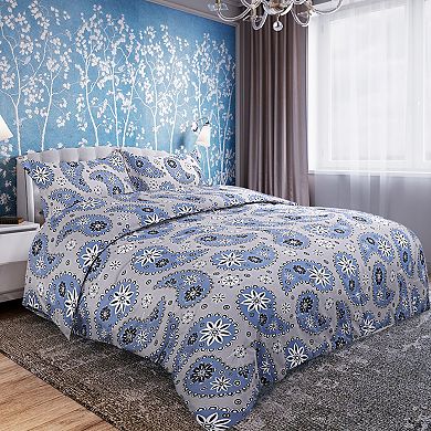 3pcs Comforter Set Floral Pattern Duvet Comforter Set With 2piece Pillowcases