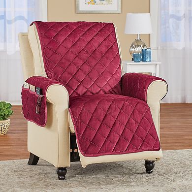 Collections Etc Plush Quilted Comfort Furniture Cover With Side Pocket