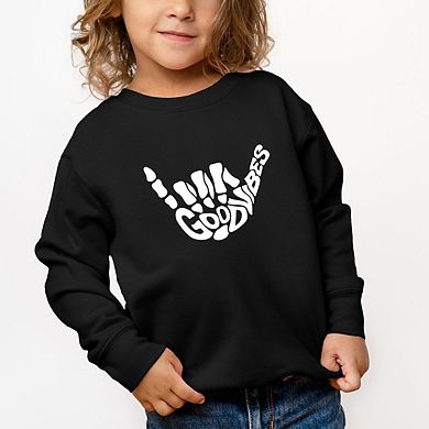 Good Vibes Skeleton Toddler Graphic Sweatshirt